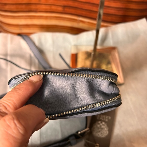 NWT Vince Camuto Genuine Leather Serenity Blue Crossbody Bag, zip closure, - Picture 10 of 17
